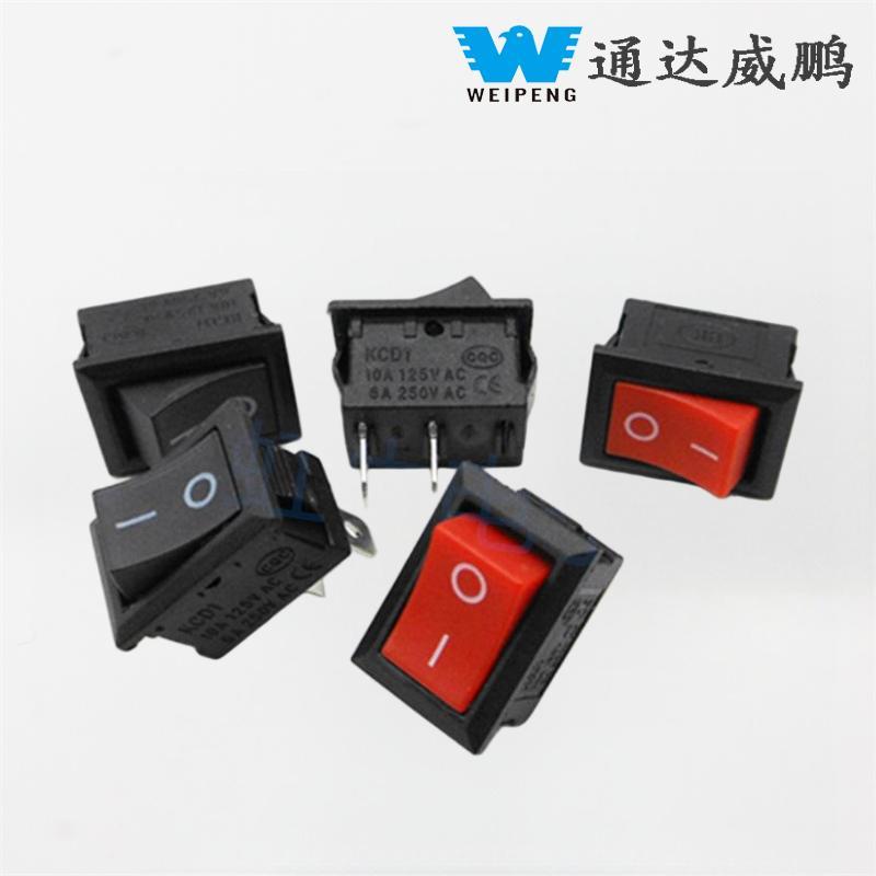 Boat-Shaped 2-Pin Red/Black Rocker Switch