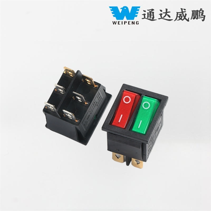 Kcd4 Double Rocker Boat Switch 6 Pins with Red and Green Lights
