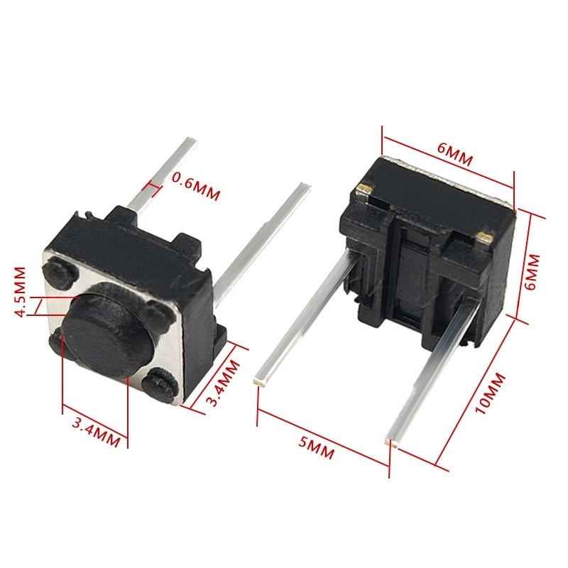 Two-Pin 6*6*4.5 Micro Tactile Vertical Push Button Switch