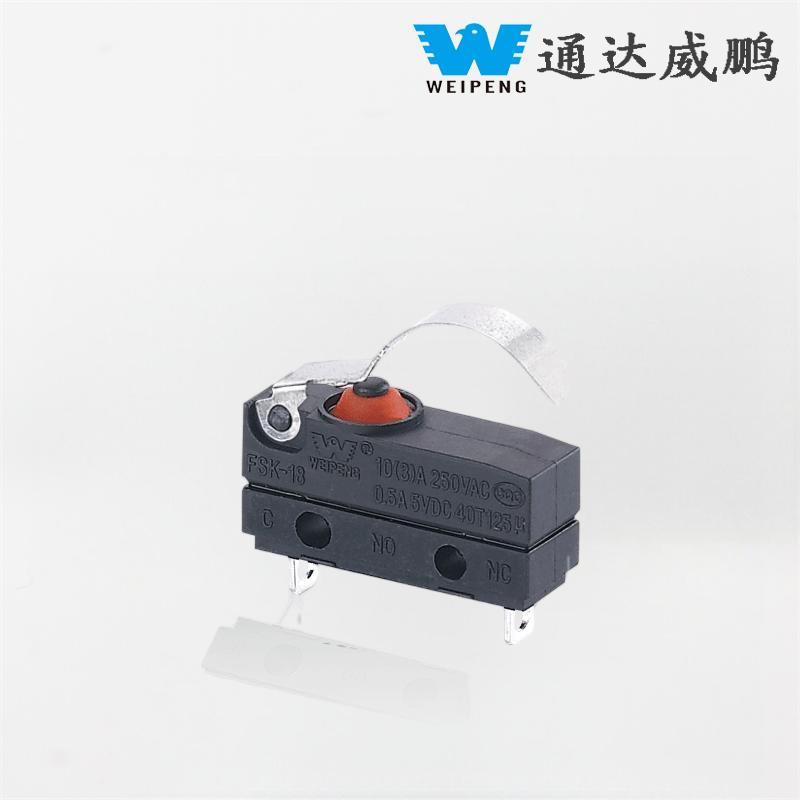 Weipeng 10A Bent Handle Side-Exit Wire IP67 Car Seat Micro Switch Manufacturer